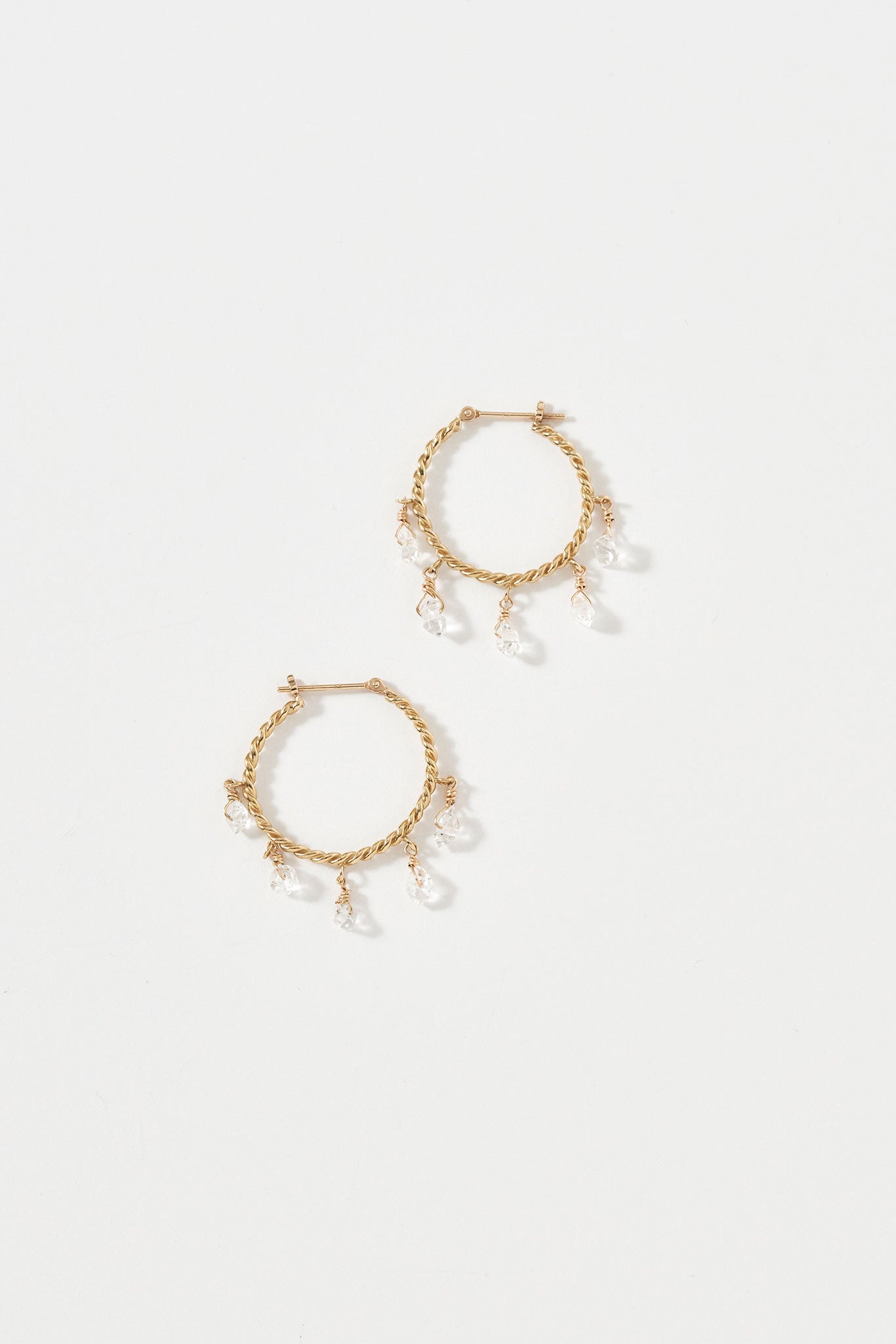 New York Herkimer Diamond Hoop Pierce