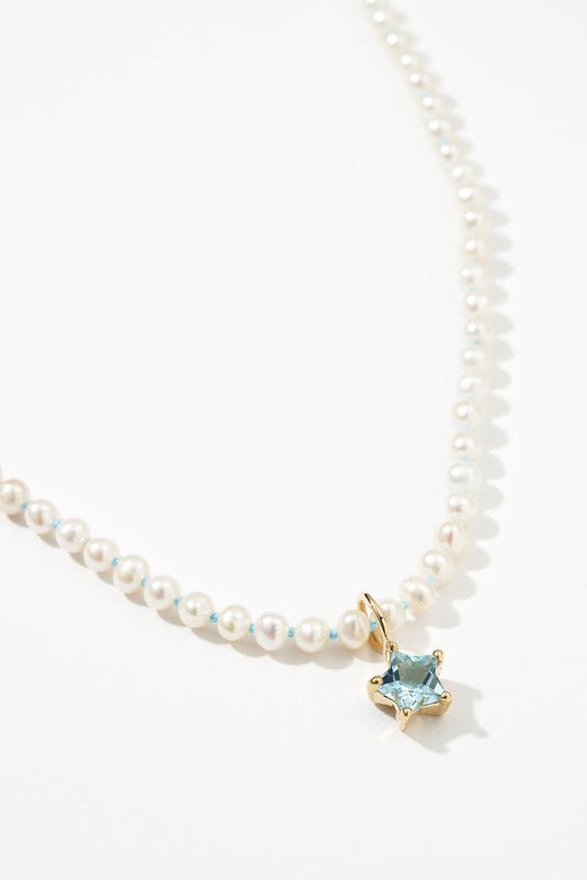 Star Pearl Necklace (Blue)