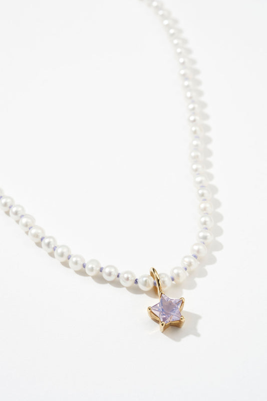 Star Pearl Necklace (Purple)